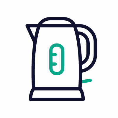 Electric teapot, Animated Icon, Outline