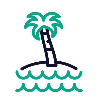 Island, Animated Icon, Outline