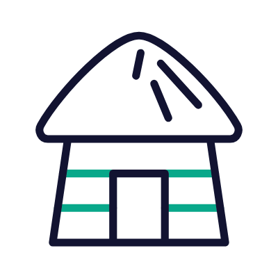 Hut, Animated Icon, Outline