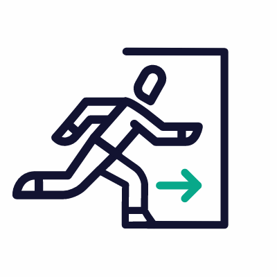 Emergency exit, Animated Icon, Outline