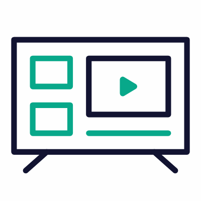 Smart TV, Animated Icon, Outline