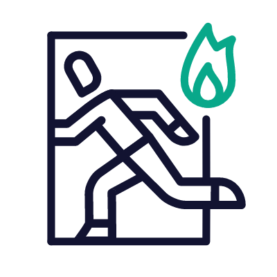 Fire exit, Animated Icon, Outline