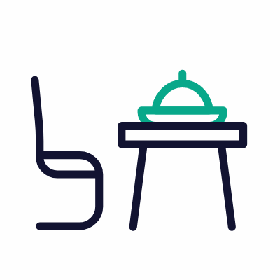 Dining room, Animated Icon, Outline