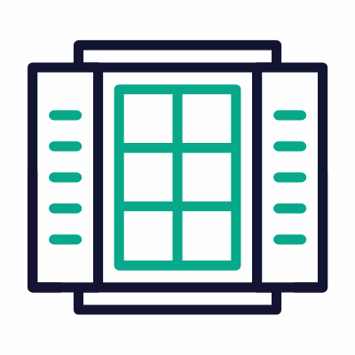 Window shutters, Animated Icon, Outline