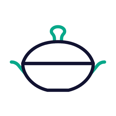 Wok, Animated Icon, Outline