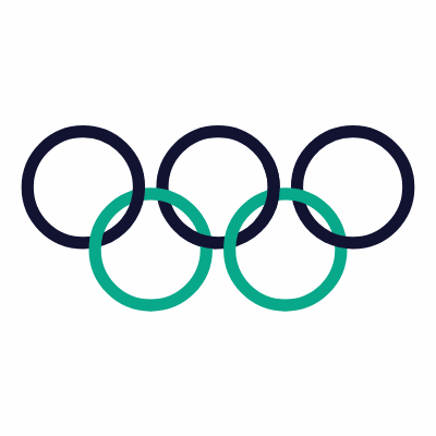 Olympic rings, Animated Icon, Outline