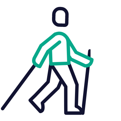 Nordic walking, Animated Icon, Outline