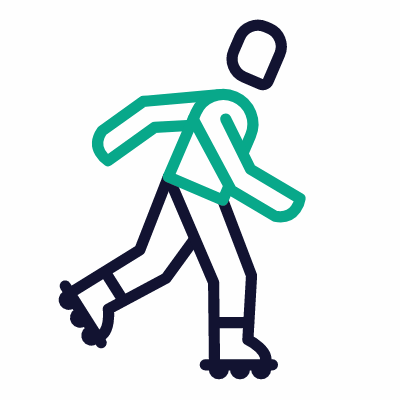 Roller skates, Animated Icon, Outline