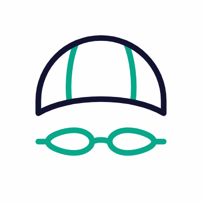 Swimmer cap, Animated Icon, Outline