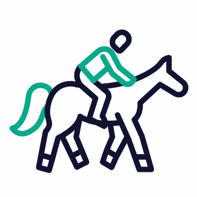 Horseback riding, Animated Icon, Outline