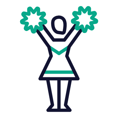 Cheerleader, Animated Icon, Outline