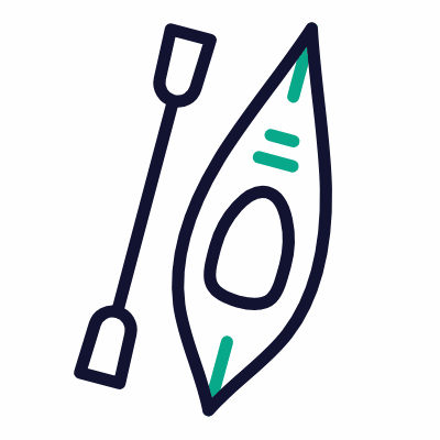Kayak, Animated Icon, Outline