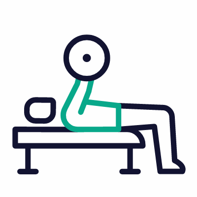 Bench press, Animated Icon, Outline