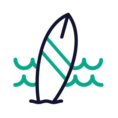 Surf, Animated Icon, Outline