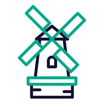 Windmill, Animated Icon, Outline