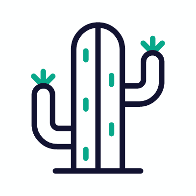 Cactus, Animated Icon, Outline
