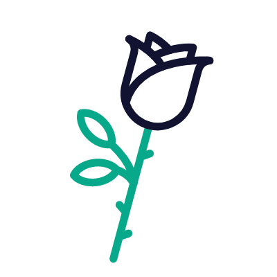 Rose, Animated Icon, Outline