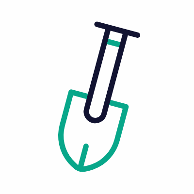 Shovel, Animated Icon, Outline