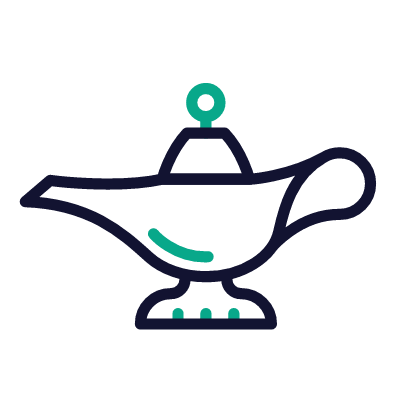 Genie lamp, Animated Icon, Outline