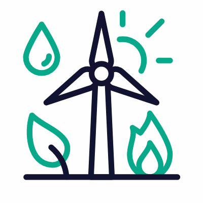 Energy sources, Animated Icon, Outline