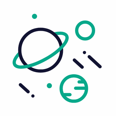 Planets, Animated Icon, Outline