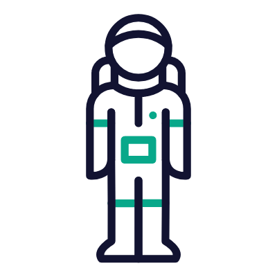 Astronaut, Animated Icon, Outline