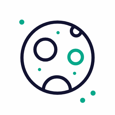 Moon, Animated Icon, Outline