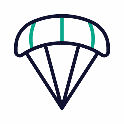 Parachute, Animated Icon, Outline