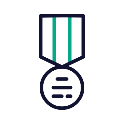 Military medal, Animated Icon, Outline