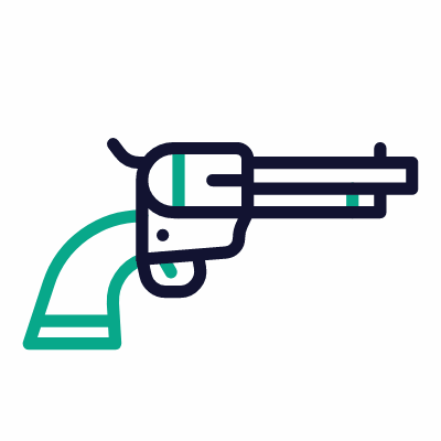 Revolver, Animated Icon, Outline