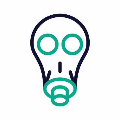 Gas mask, Animated Icon, Outline
