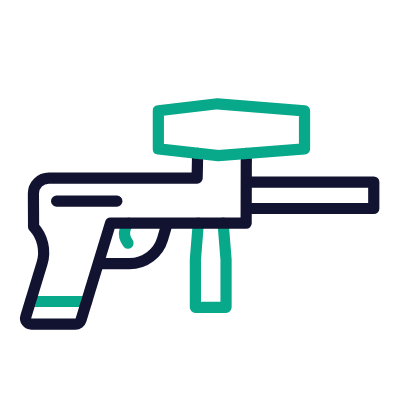 Paintball gun, Animated Icon, Outline
