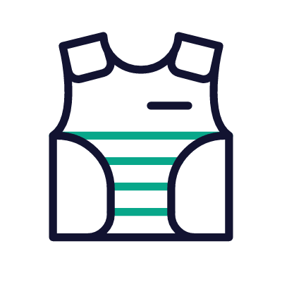 Bulletproof vest, Animated Icon, Outline