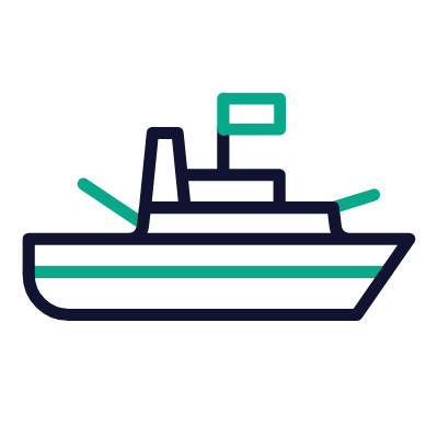 Battleship, Animated Icon, Outline