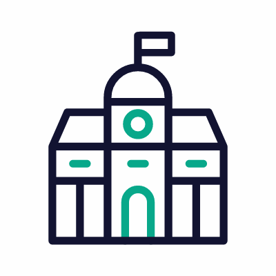 City hall, Animated Icon, Outline