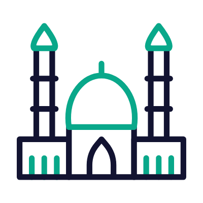 Mosque, Animated Icon, Outline