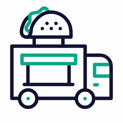 Food truck, Animated Icon, Outline