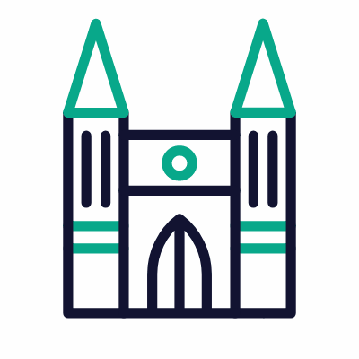 Cathedral, Animated Icon, Outline