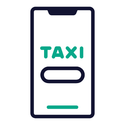 Taxi app, Animated Icon, Outline