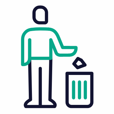 Trash disposal, Animated Icon, Outline