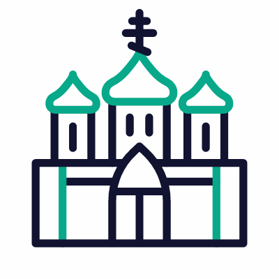 Orthodox church, Animated Icon, Outline