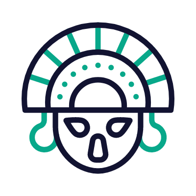 Aztec culture, Animated Icon, Outline
