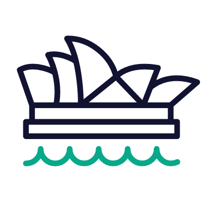Sydney, Animated Icon, Outline