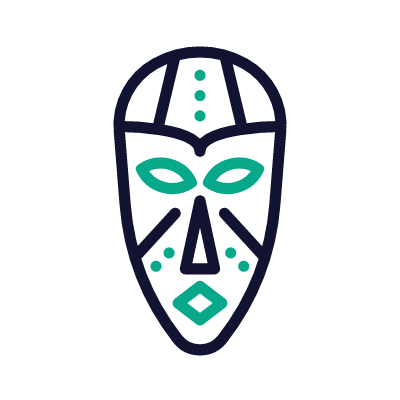 African culture, Animated Icon, Outline