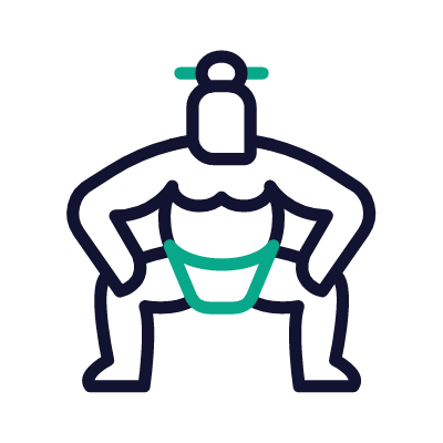 Sumo, Animated Icon, Outline