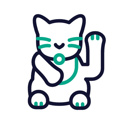 Maneki cat, Animated Icon, Outline