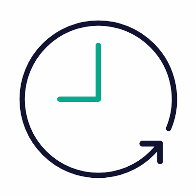 Reversed clock, Animated Icon, Outline