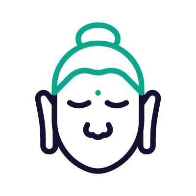 Buddha, Animated Icon, Outline