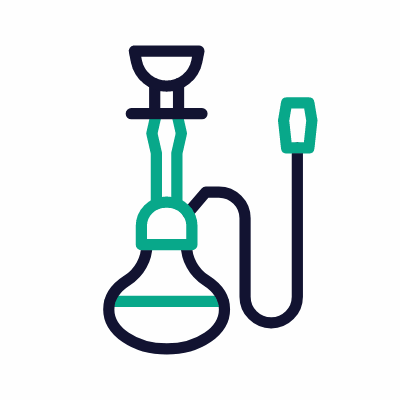 Hookah, Animated Icon, Outline