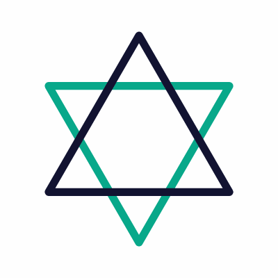 Star of David, Animated Icon, Outline